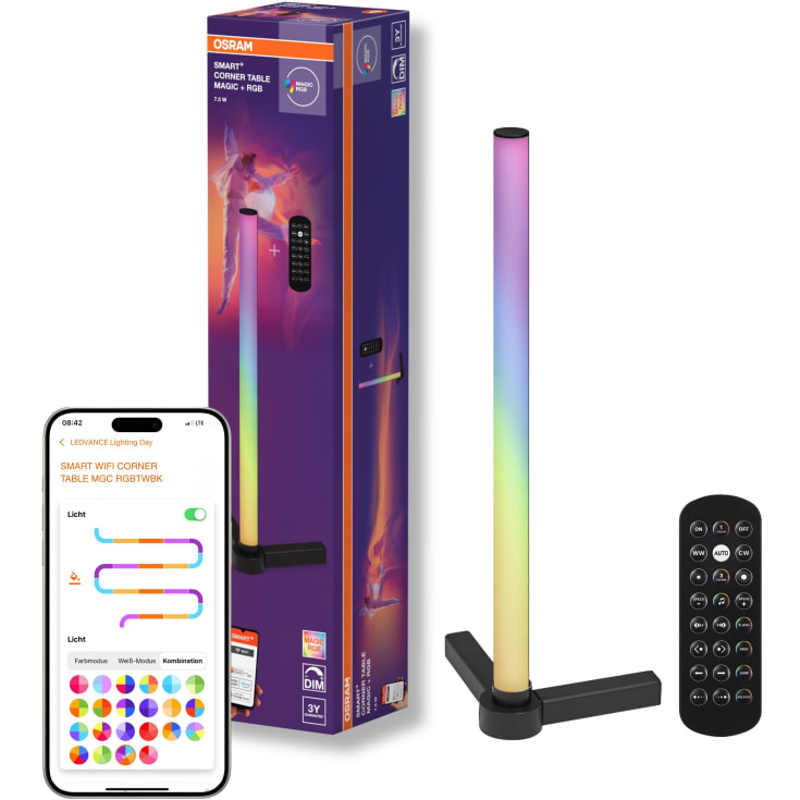 Osram Smart+ Wifi bordlampe, fargeskiftende, sort