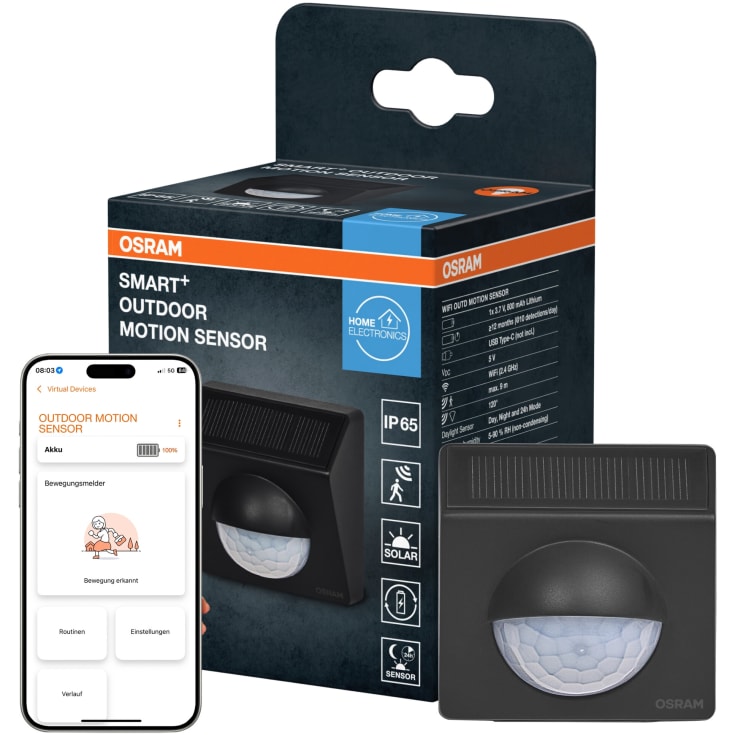 Osram Smart+ Wifi solcellsbaserad rörelsedetektor för utomhusbruk