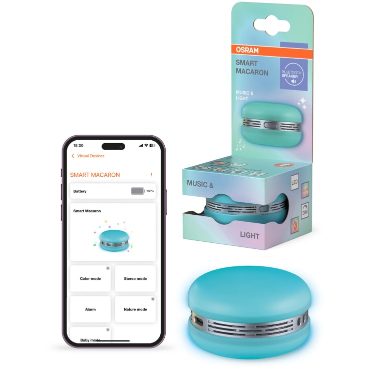Osram Smart+ Macaron högtalare med ljus, blå