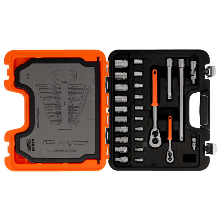 Bahco 1/4" og 1/2" topnøglesæt. 41 dele