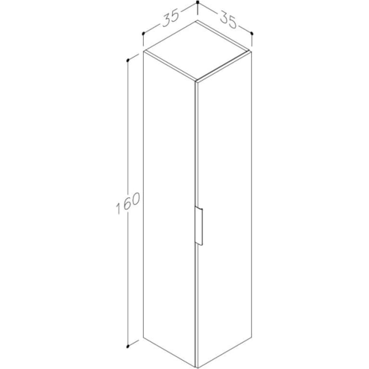 Korsbakken BIG høyskap med 1 dør, soft-close, 35x35 cm, brun eik
