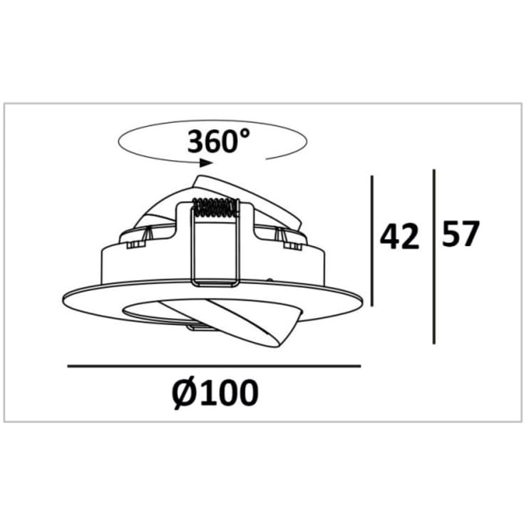 Norlum Cosmo 360° kipbar 6,5W 605lm 2700K 60° ISOSAFE IP44, sort