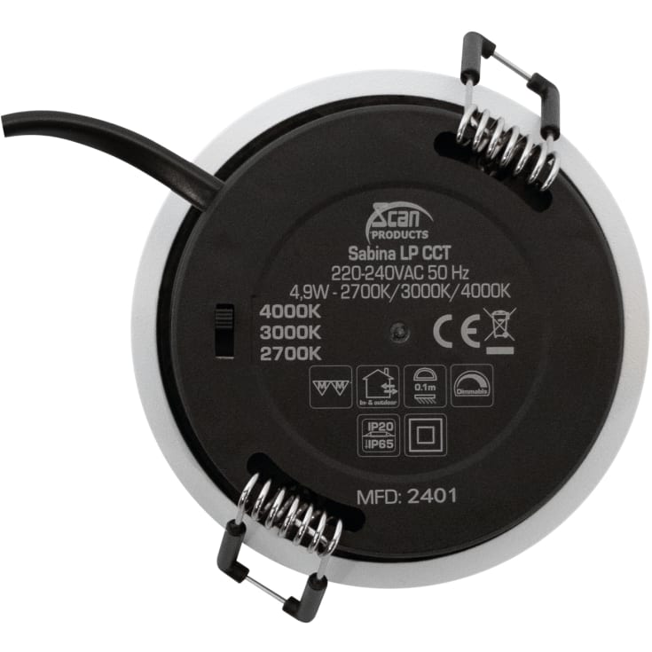 Sabina Low profile CCT 230V 4,9W Inden/Udendørs hvid (6-pak)
