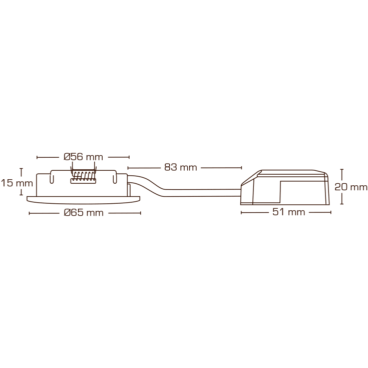 Scan Products Claudia Loop downlight, 2700K, borstat aluminium