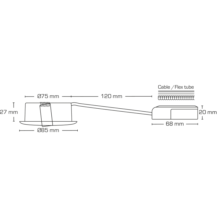 Sabina Low profile CCT 230V 4,9W Inden/Udendørs sort (6-pak)