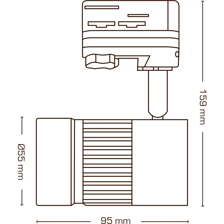 Scan Products Esma 3F skenspotlight, 3000K, Ø5,5 cm, svart