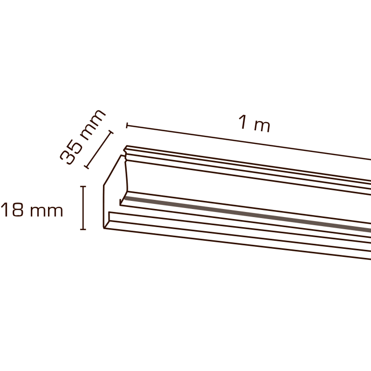 Scan Products Mita 1F strømskinne, sort, 1 meter
