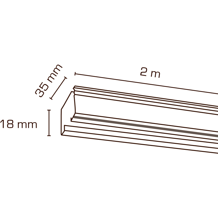 Scan Products Mita 1F strømskinne, sort, 2 meter