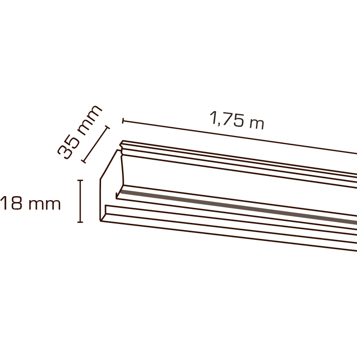 Scan Products Mita 1F strömskena, vit, 1,75 meter