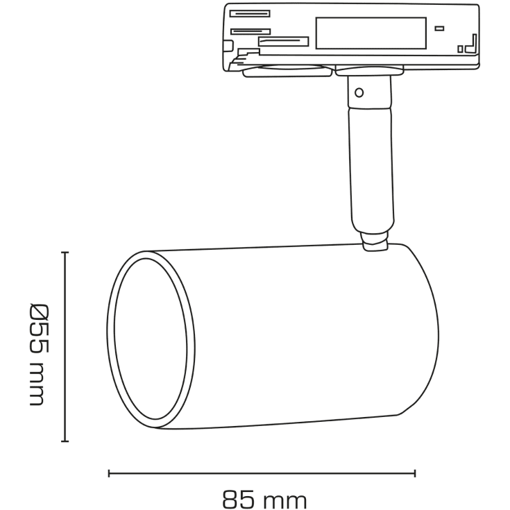 Scan Products Mita 1F skenspotlight, Ø5,5 cm, 2700K/3000K, svart
