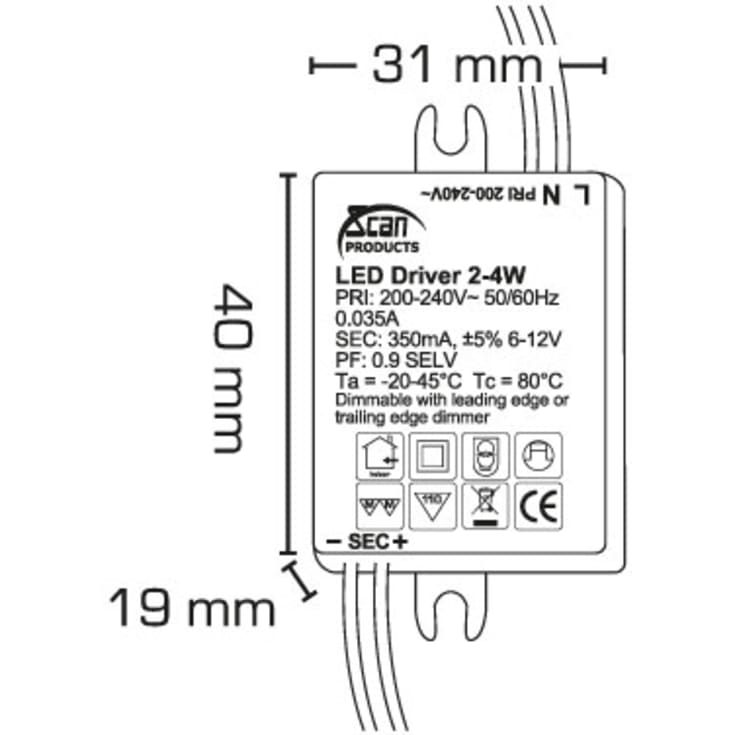 Scan Products driver, dæmpbar, 4W