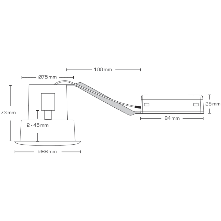 Scan Products Luna Quick2Light indbygningsspot, GU10, mat sort