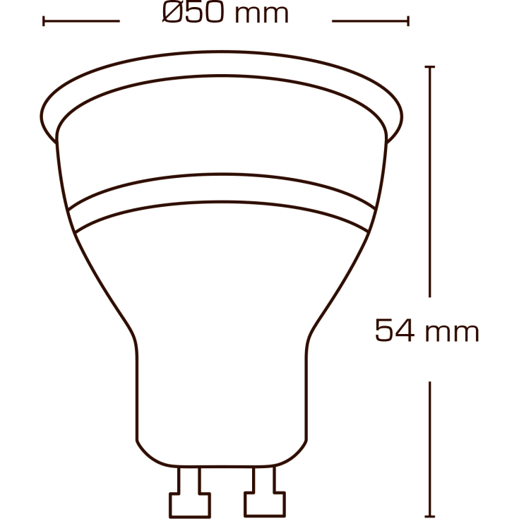 Scan Products GU10 spotpære, dæmpbar, 3000K, 100° spredning