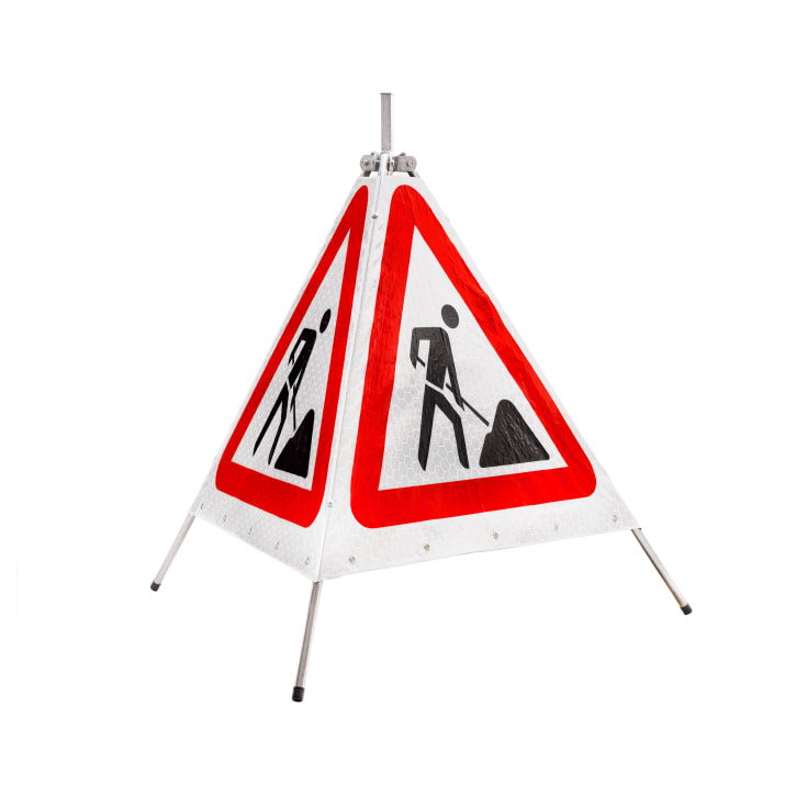 Foldbart vejskilt, type A39 - Vejarbejde