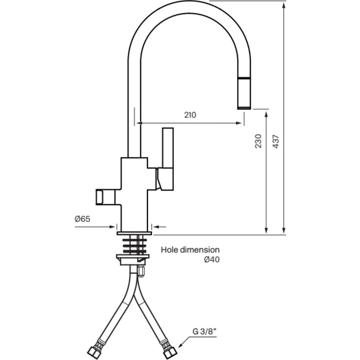 Tapwell ARM385 köksblandare, utdragbar pip, diskmaskinsavstängning, krom