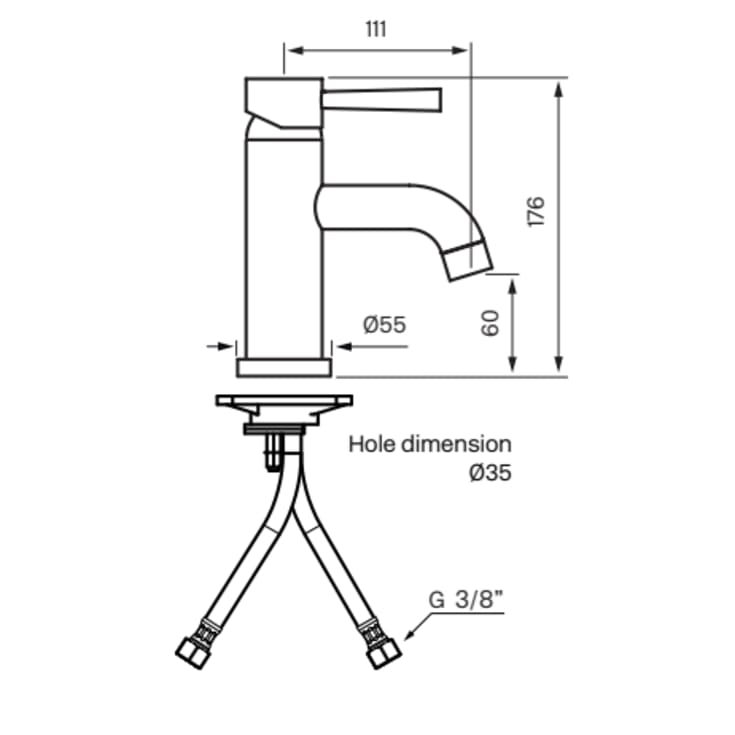 Tapwell EVO071 tvättställsblandare, krom