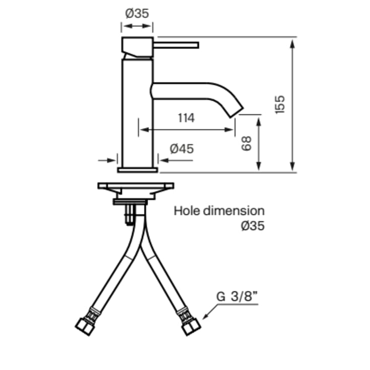 Tapwell EVM072 tvättställsblandare, mässing