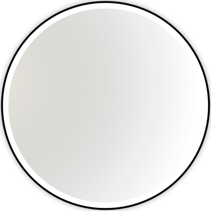 Kriss Halo Beta Round spejl med lys, touch, Ø70 cm, sort
