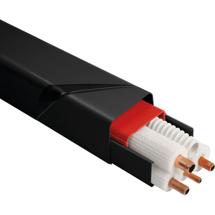 2 meter LuftX® kanal 80 x 60 mm sort