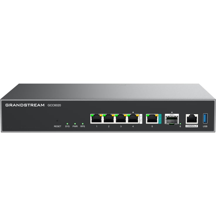 Grandstream GCC 6020-ruter med IP-PBX PoE 4x1G 1x2.5G 1xSFP+