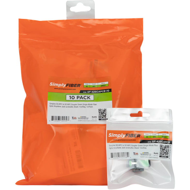 Simplyfiber Keystone SC/APC til SC/APC SM 10-pak
