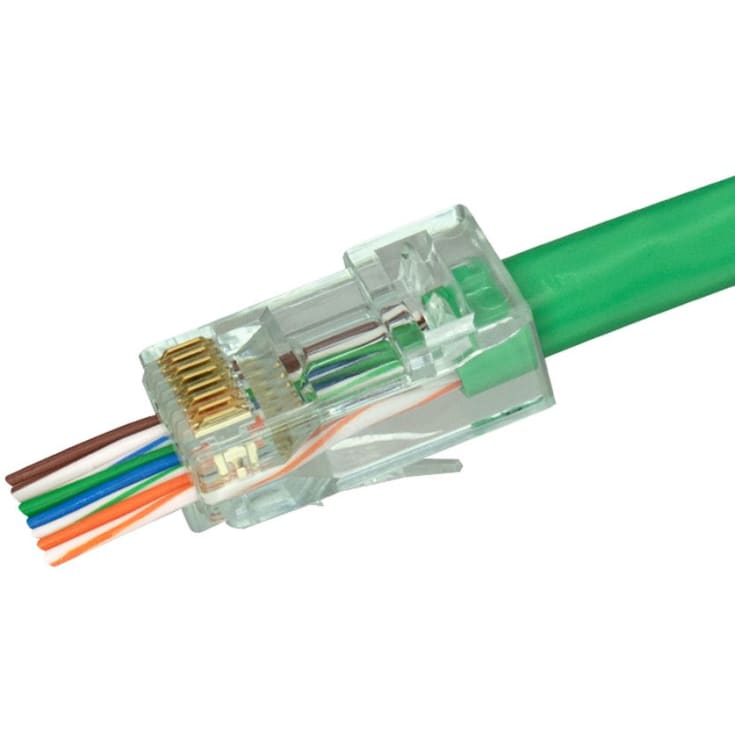 Simply45 RJ45 gjennomgangskontakt CAT.6/6A uskjermet, grønn, 20-pak