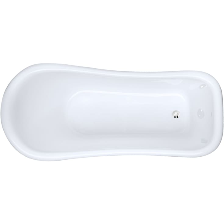 Bathlife Ideal badekar med løveføtter, 153x67 cm, akryl, hvit