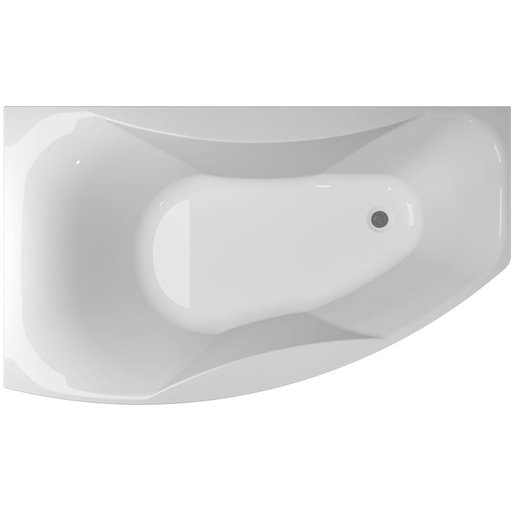 Westerbergs Ocean 160R badekar, plassbesparende, 1550x912 mm, høyre, akryl, hvit