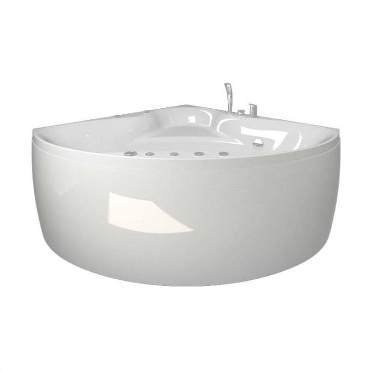 Westerbergs Ocean 130C Executive boblebad, hjørne, 1275x1275 mm, akryl, hvit