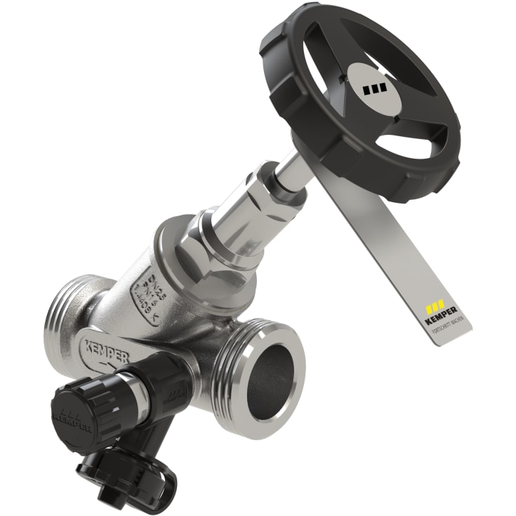 NIRO Skråseteventil Rustfritt DN15 Utvendig (For 3/4" diameter) Med avløp