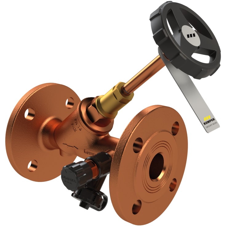 WESER Skråsædeventil Blyfri rødgods DN50 M/aftapvent.