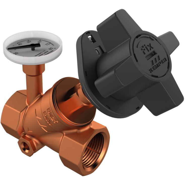 MULTI-FIX Strängreglerventil Blyfri rödgods Invändig gänga Rp 3/4"