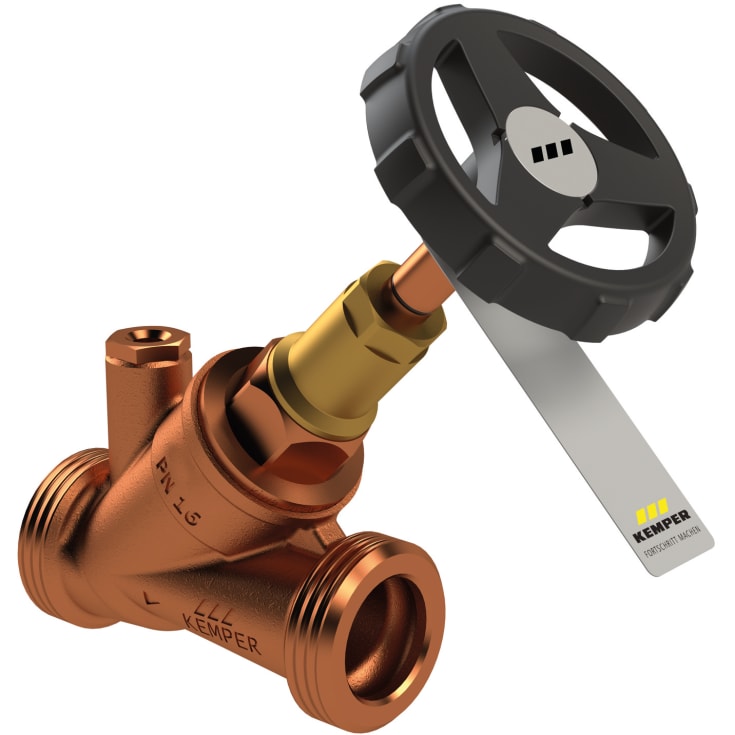 WESER Skråsædeventil Blyfri rødgods DN15 Udv. (t/ 3/4" oml)