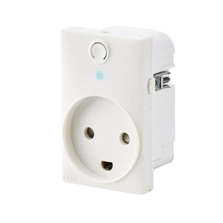 Fesh Curveline Smart stikkontakt med jord, 1,5 modul, hvid