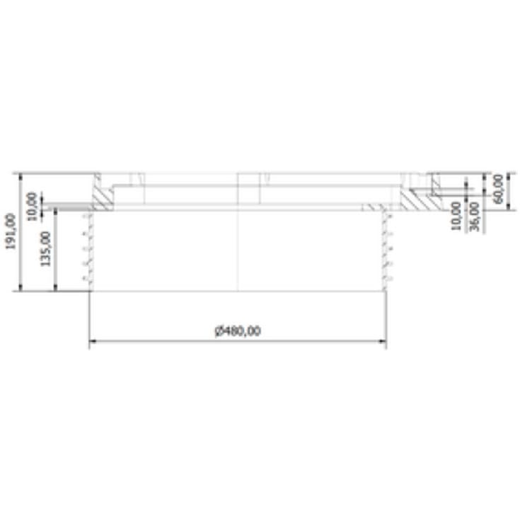 NID 400 mm ramme/deksel for vannmålerbrønn, utvendig, firkantet, 12,5 t