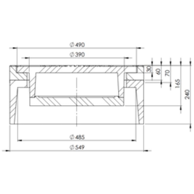 NID 400 mm karm/dæksel til vandmålerbrønd, udv., firk., 1 t