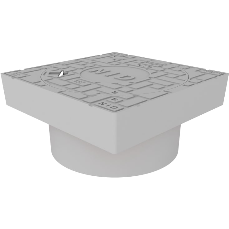 NID 425 mm karm/dæksel u/lås, firkant, fast, 12,5 t, grå, komposit