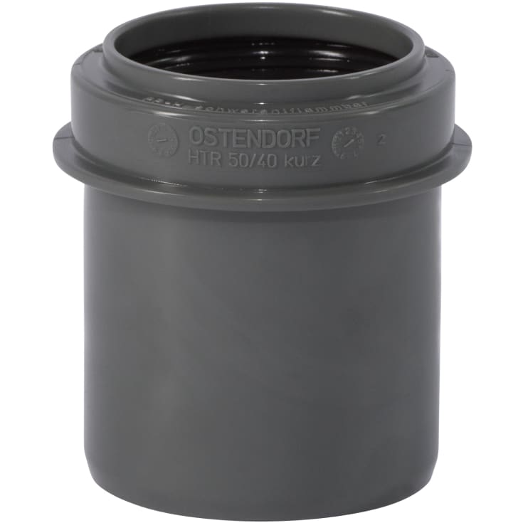 40 x 32 mm grå PP avloppsminskning lång modell