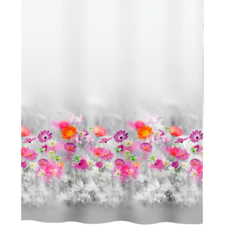 Spirella Abella duschdraperi, 180x200 cm, grå/rosa