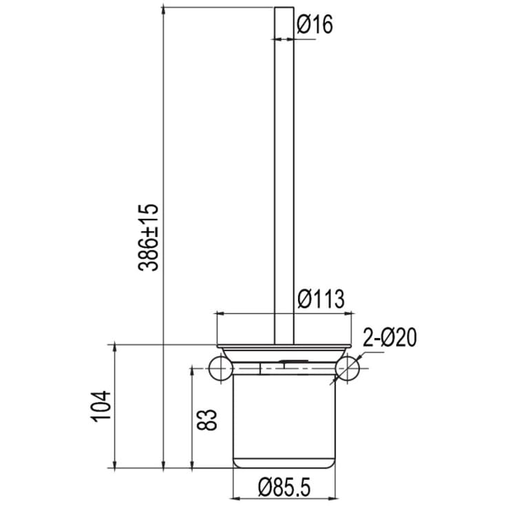 Scandtap Steel Style toalettbørste, shadow