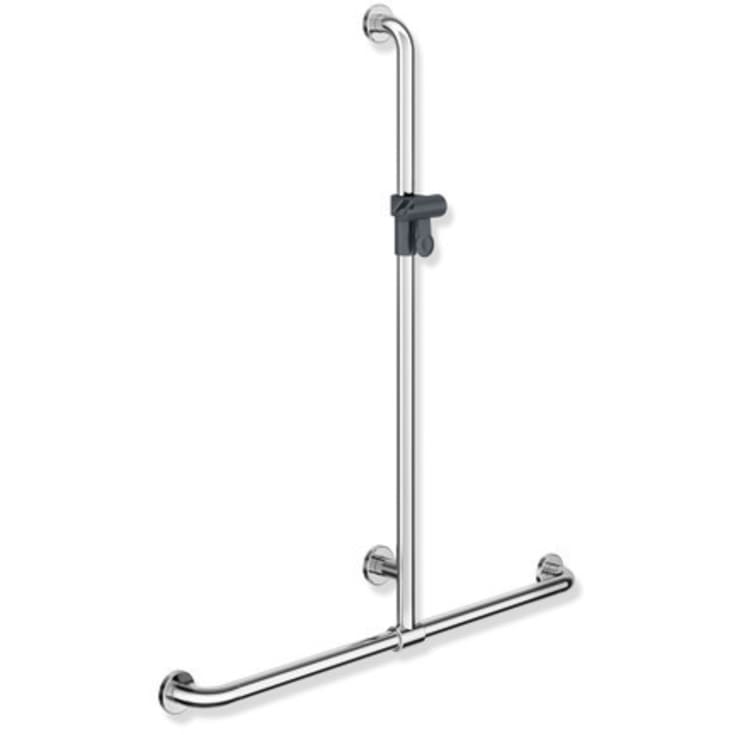 Hewi 801 T støttegreb/brusestang, 96,2x110 cm, krom/grå