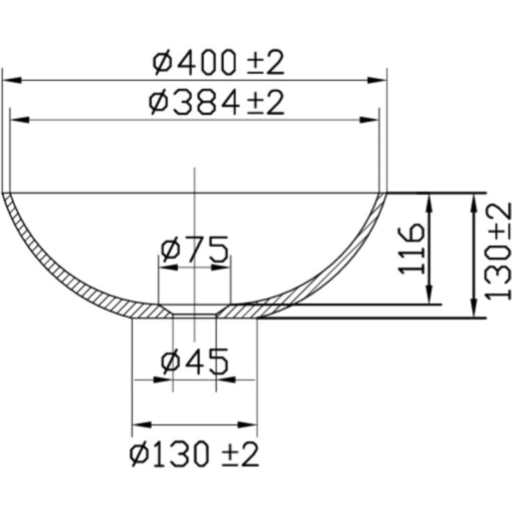 Scandtap Solid R1 håndvask, Ø40 cm, mat hvid
