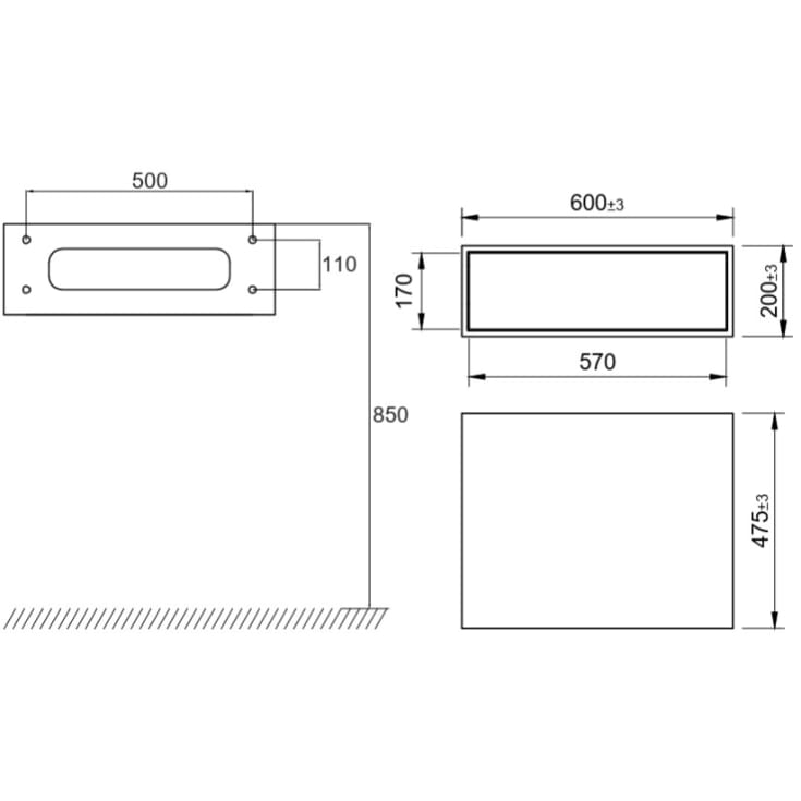 Scandtap Solid S600 underskab, 60x47,5 cm, mat hvid