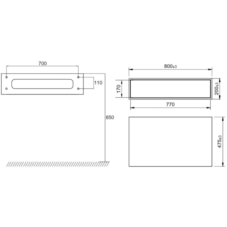 Scandtap Solid S800 underskab, 80x47,5 cm, mat hvid