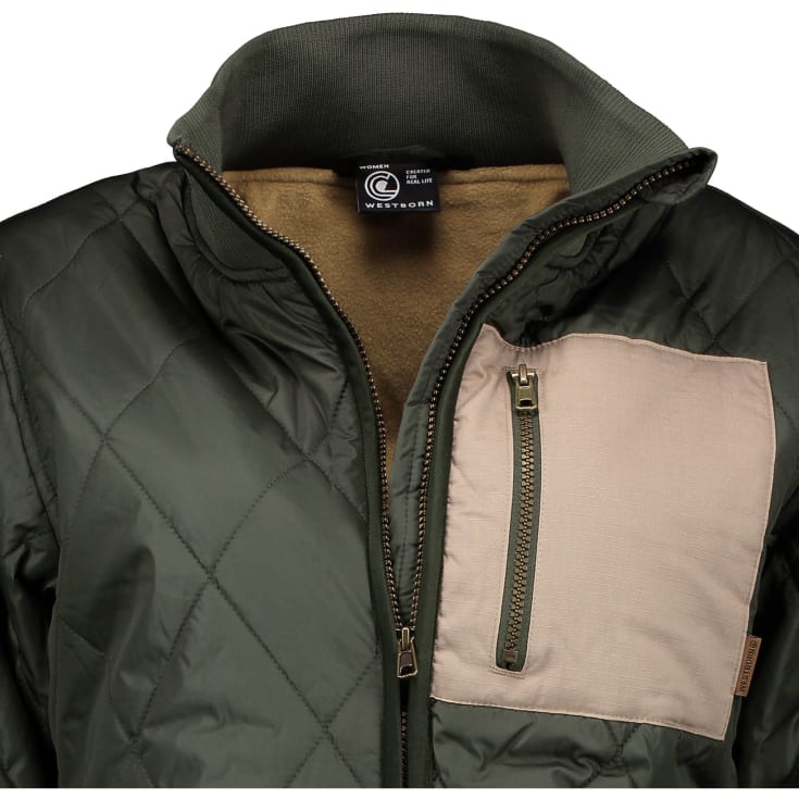 Westborn lang dame termojakke, Dusty Olive, M