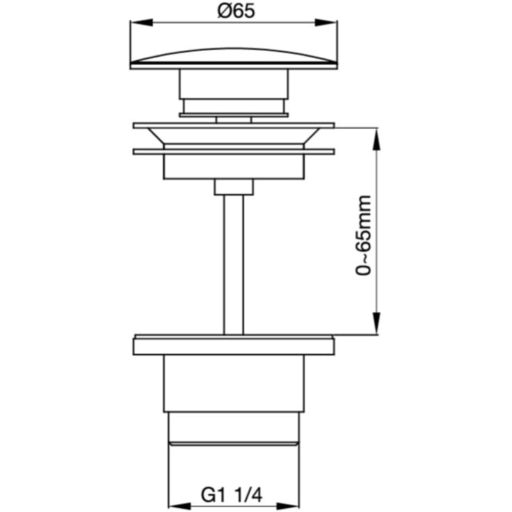 Scandtap universal bundventil, push-open, børstet messing