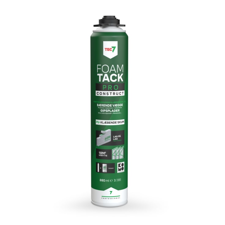 Tec7 klæbeskum FoamTack PRO CONSTRUCT, 880 ml