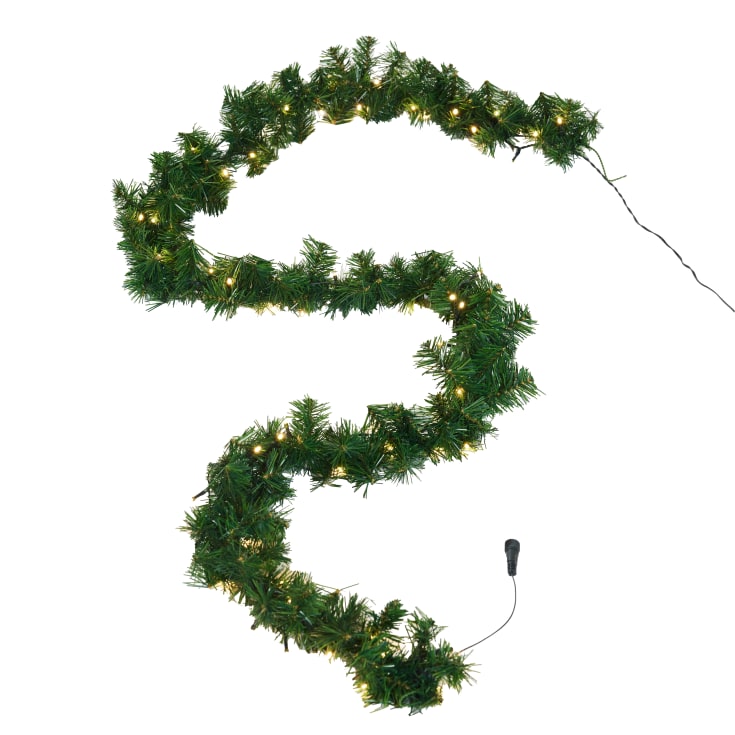 Nordic Winter granguirlande med lys, 2,4 meter