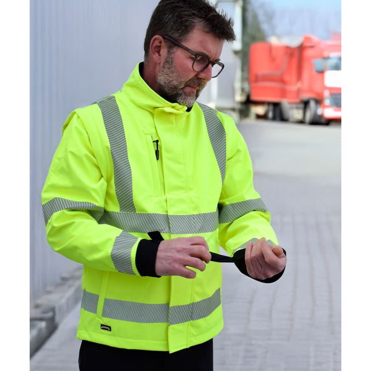 Lyngsøe 2-i-1 softshelljakke, Hi-vis Gul/Sort, L