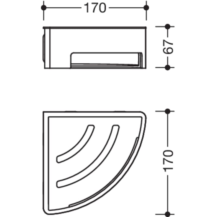Hewi System 900 dusjhylle, matt hvit